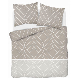 Pościel flanelowa 220x200 beżowa geometria 4947 B Flanela
