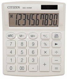 Kalkulator biurowy Citizen, SDC-810NRWHE, 10-cyfrowy, 127x105mm, biały