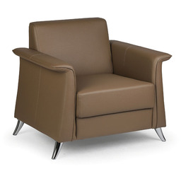 Fotel skórzany FOREST, brązowy