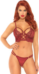 Leg Avenue Lace Bralette with Sheer Thong 81577