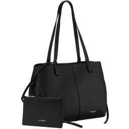 Czarna shopperka damska wykonana ze skóry ekologicznej