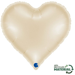 Balon foliowy serce satynowy kremowy - 15" -
