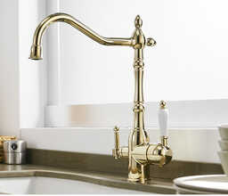 bateria kuchenna trójdrożna retro z ARETHE złota