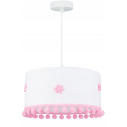 Lampa Wisząca Dla Dzieci Abażur Kwiaty Różowa Pomponiki