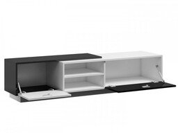 Cama Meble Szafka RTV SIGMA1 180 biały/czarny połysk
