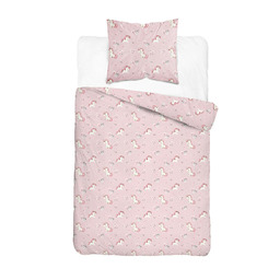 Detexpol Pościel bawełniana dziecięca 160x200 5729A różowa