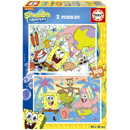 Educa, puzzle, SpongeBob Kanciastoporty, 2x100 el.