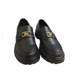 Loafersy czarne skórzane TOMMY HILFIGER T3A4 33571 1351999