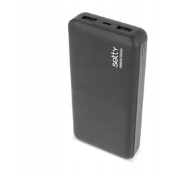 Setty Powerbank 20000 mAh czarny do ładowania uniwersalny