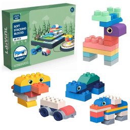 Klocki gumowe miękkie sensoryczne konstrukcyjne duże zestaw 48