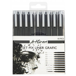 CIENKOPISY CZARNE MAZAKI PISAKI KREŚLARSKIE DO SZKICOWANIA ZESTAW