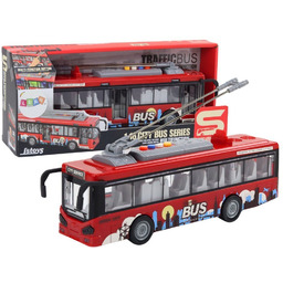 Trolejbus Autobus 1:16 Światła Dźwięki Napęd Czerwony