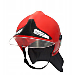 Hełm Strażacki Dla Dzieci Kask Czerwony Daszek Mdp