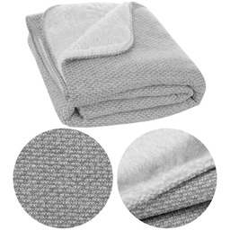 Koc 150 x 200 Mikrofibra Dwustronny Panda Sreb+Bia