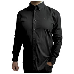 Tommy Hilfiger czarna koszula z długim rękawem Regular