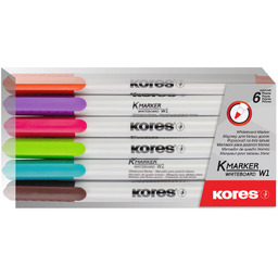 Kores, Markery do tablic suchościeralnych, 6 kolorów