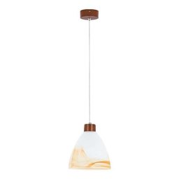 Lampa wisząca zwis drewniana EVO wenge/biały śr. 23cm