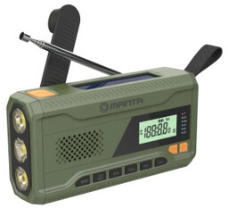 Manta RDI401G Na korbkę, Solarne, Latarka, Powerbank, Radio