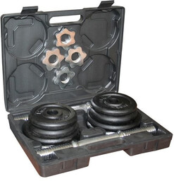 Sztangielki w walizce 20 kg czarne HMS