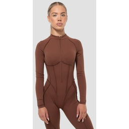 GymBeam Women s Cosmo Zip-Up Jumpsuit Brown