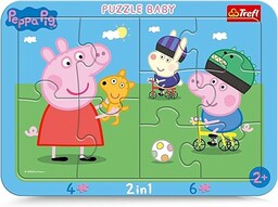 Trefl Wesoła Świnka Peppa Puzzle Ramkowe Baby 2w1