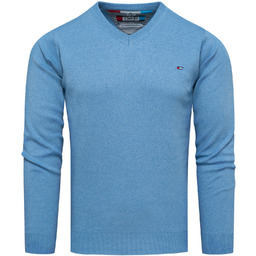 Sweter męski w serek niebieski Recea