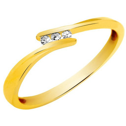 Złoty Pierścionek Zaręczynowy z Brylantami 0.04ct