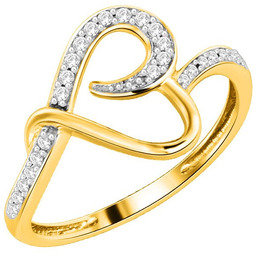 Złoty Pierścionek Zaręczynowy Serce z Brylantami