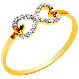 Złoty Pierścionek z Brylantami Nieskończoność