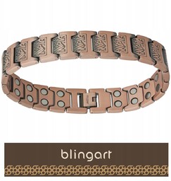 BLINGART Bransoletka miedziana MĘSKA magnetyczna zatrzaskowa PREZENT