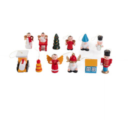 Home Styling Collection Zestaw drewnianych zabawek choinkowych, 12