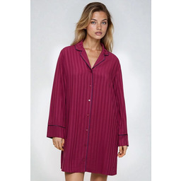 Wiskozowa koszula nocna Amourette Jacquard NDW burgundowa