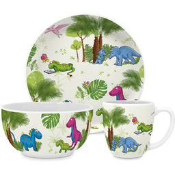 ZESTAW NACZYŃ PORCELANOWYCH DLA DZIECKA: KUBEK, MISKA