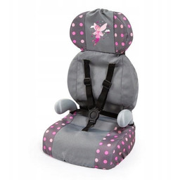 Fotelik Samochodowy Dla Lalek Szary Deluxe