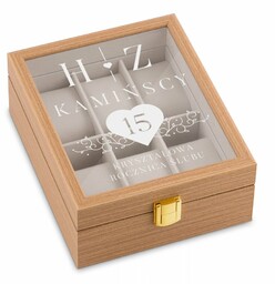 Szkatułka drewniana na 6 zegarków z grawerem