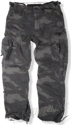 spodnie bojówki VINTAGE FATIGUES BLACK CAMO-M