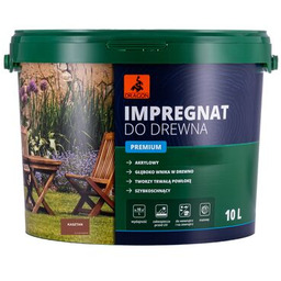 Impregnat akrylowy do drewna PREMIUM 10 l kasztan