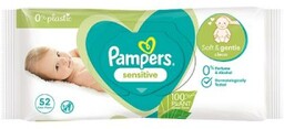 PAMPERS Chusteczki nawilżane Sensitive, 52szt. plastic free