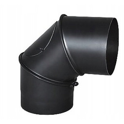 Kolano spalinowe regulowane 90st Fi 180 czarne 2mm