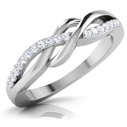 Pierścionek z Białego Złota 585 z Brylantami