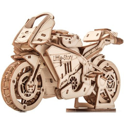 LITTLE STORY Zabawka drewniana Motocykl Grand Prix 3D