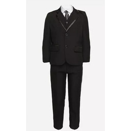 Garnitur Chłopięcy 5cz Czarny Slim 110 Marynarka Kamizelka