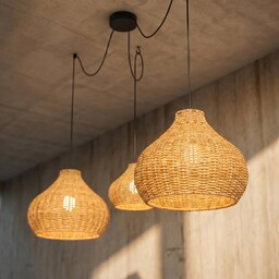 Zewnętrzna Lampa Lucande, Taniola, ściemnialny, drewniany, taras, drewno,
