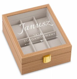Szkatułka drewniana na 6 zegarków z grawerem