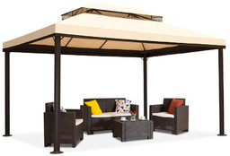Kremowy pawilon ogrodowy Walencja 3x6 m Garden Point