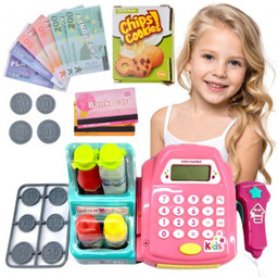 WOOPIE Kasa Sklepowa z Półką i Akcesoriami Różowa