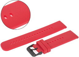 Pasek uniwersalny 18 mm silikonowy czerwony, zapinka czarna