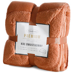 Koc 170 x 210 Mikrofibra Dwustronny Tedy Cegła