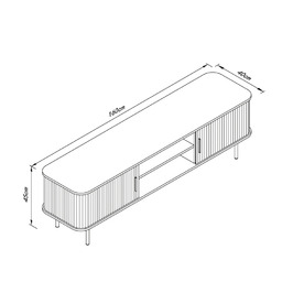 Szafka RTV z lamelalami dąb / czarna mat
