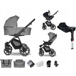 Wózek dziecięcy 4w1 Emjot Eq 2.0 wielofunkcyjny szary
